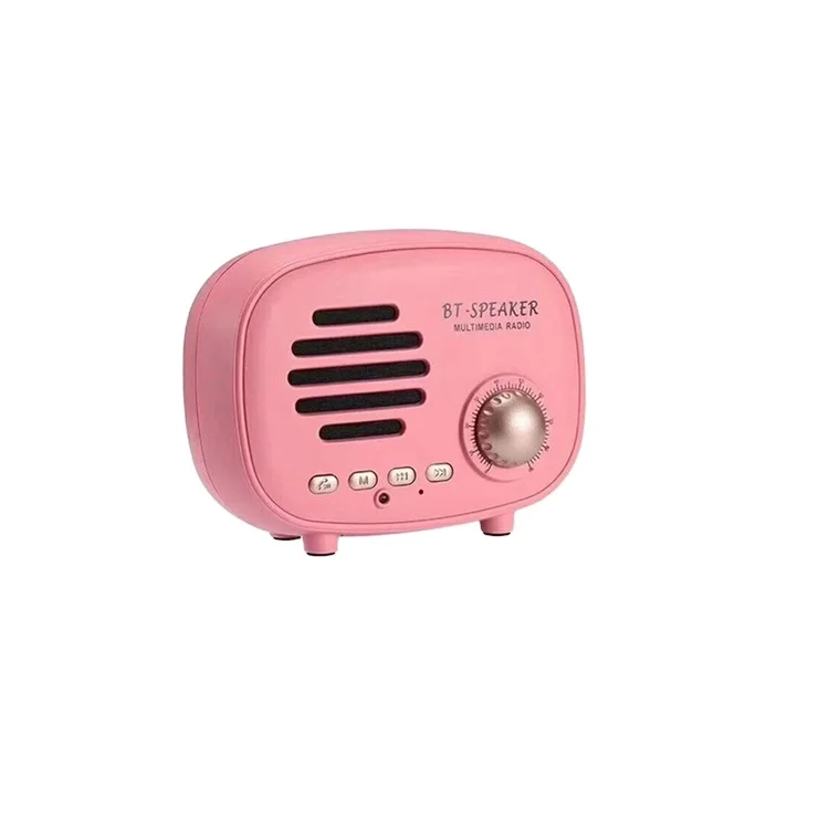 

Personal Customized Music Box Gift Product ABS Classic Retro Portable Bluetooth Speaker FM Radio with Superior Sound, Black, pink, blue, siliver