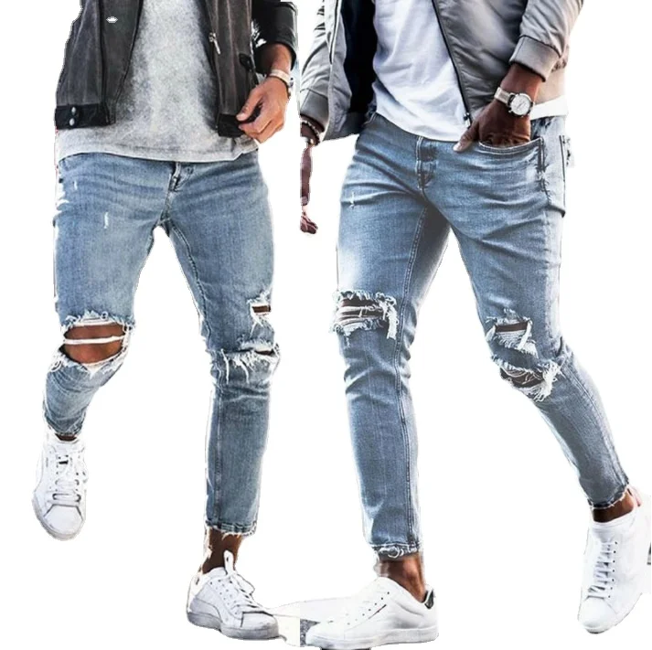 

High quality colombiano men's ripped skinny colombian jeans for men