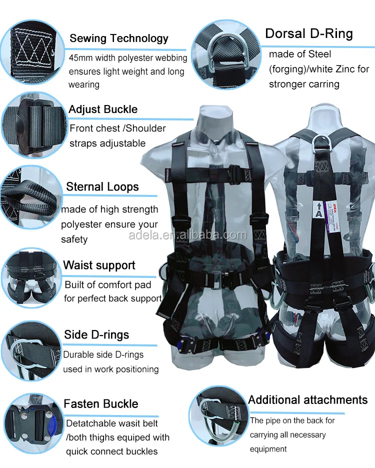 CE Certified climbing multipurpose safety harness