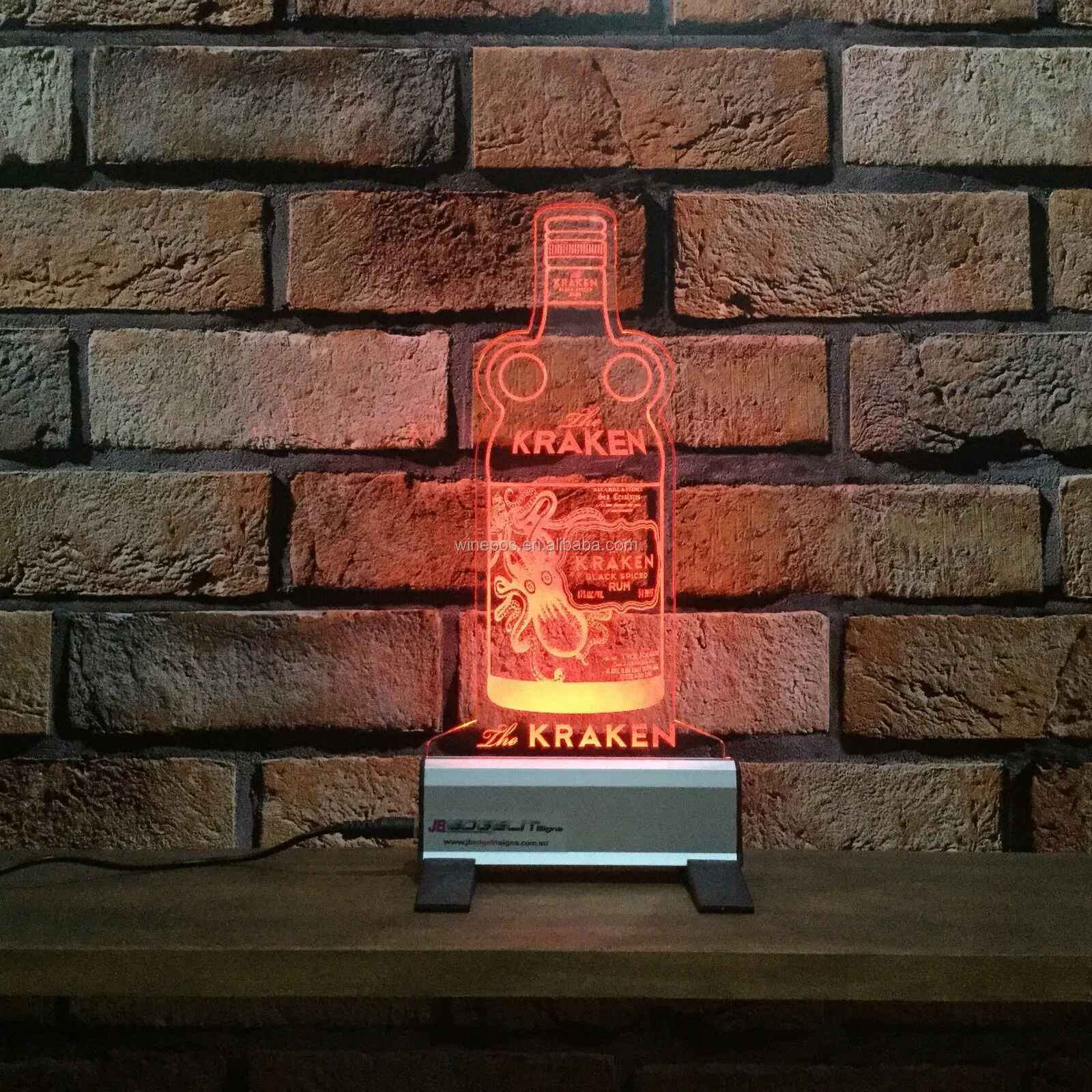 LED Wine Display Kraken Rum Bottle Display, Kraken Rum Display, Kraken ...