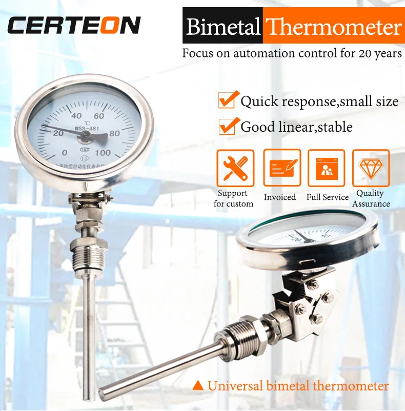 100mm Dial Thermometer 0°C To 250°C Back Entry 100mm Stem 1/2" BSP 