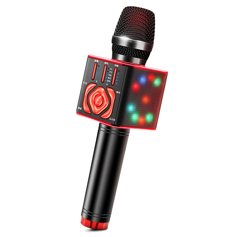 

2021 Wireless Portable Karaoke Microphone With Disco Lights Speaker Machine Home Ktv Karaoke Singing