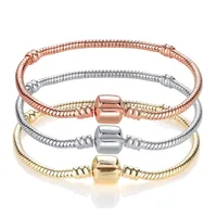 

925 sterling silver bracelet rose gold bracelet wholesale fit Pandora rose gold bracelet