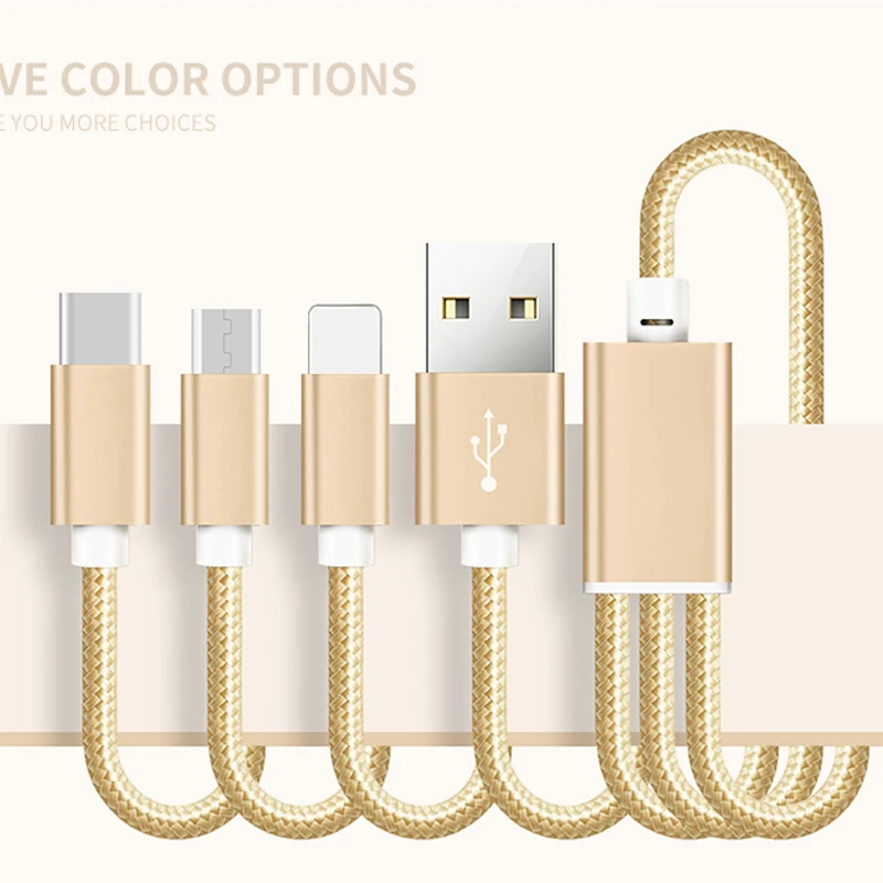 New arrival OEM micro usb data charging cable mobile phone magnetic 3 in 1 data charging cable - ANKUX.COM