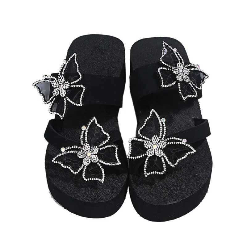 

Wholesale women's slippers large size cross-border independent network summer new suit arch flash diamond sandals and slippers, Customized color