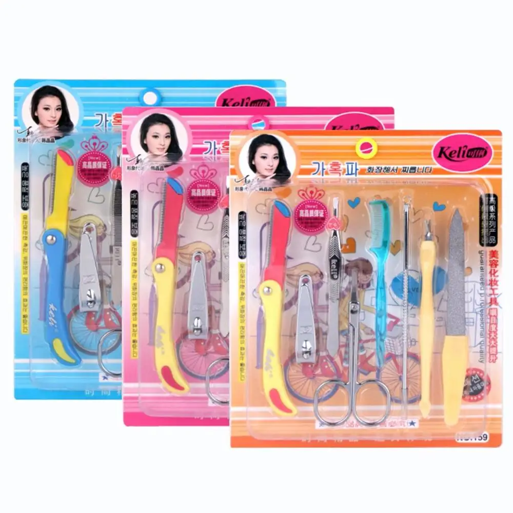 

new arrival 2020 keli makeup beauty acne needle for eyebrow tool set and affordable price manicure pedicure set, Mix