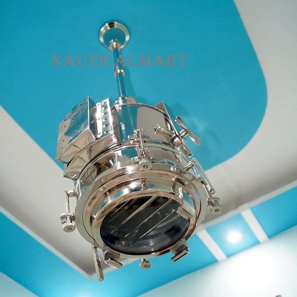 NauticalMart Vintage Metal Spot Nautical Industrial Searchlight Ceiling Pendant Light