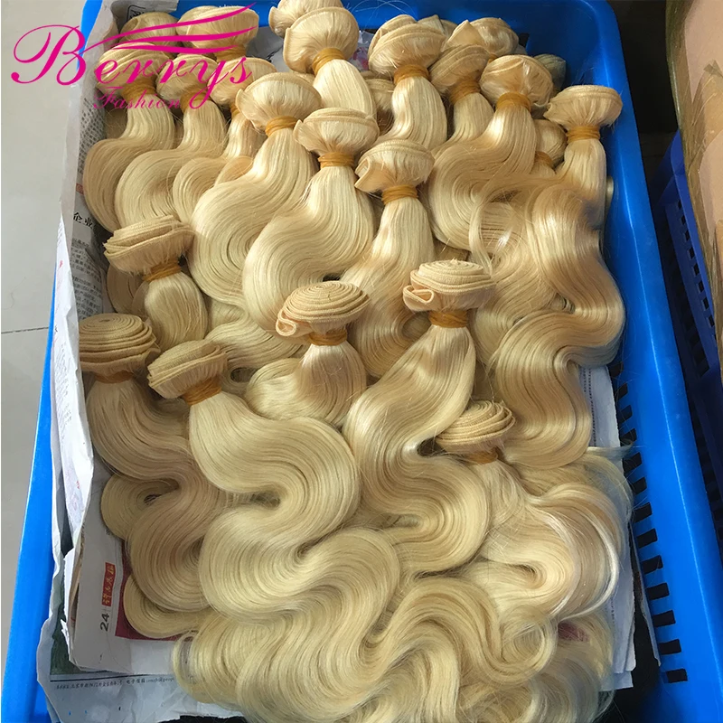 

613 Body Wave Hair Weaving Peruvian Human Virgin Hair Remy Extensions Blonde Color Hair Perruque Cheveux Naturel