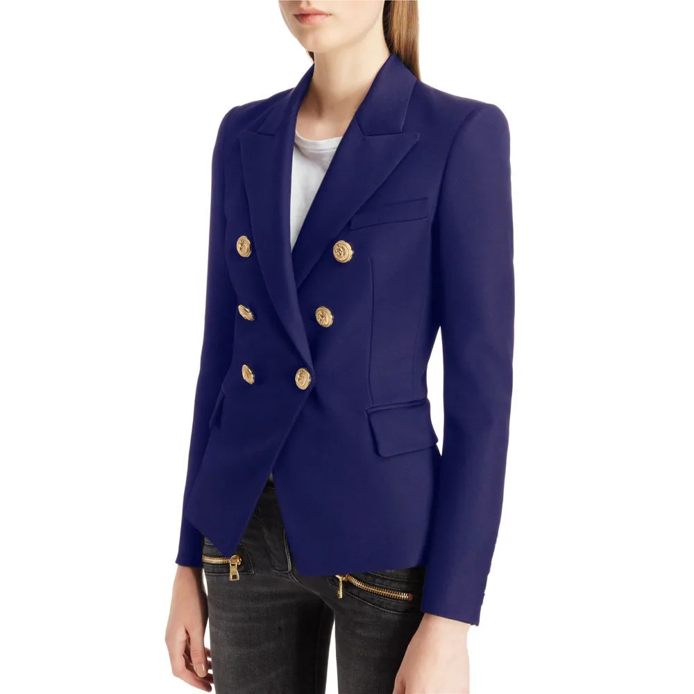 

HIGH QUALITY Newest Designer tweed houndstooth Blazer Jacket Women's double breast Blazer