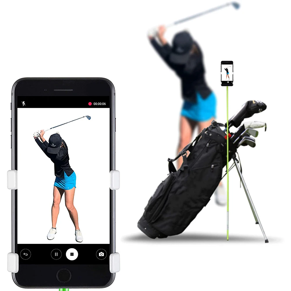 

Golf Cell Phone Holder Analyzer Accessories Golf Putting Training Aids Record Golf Swing, Black