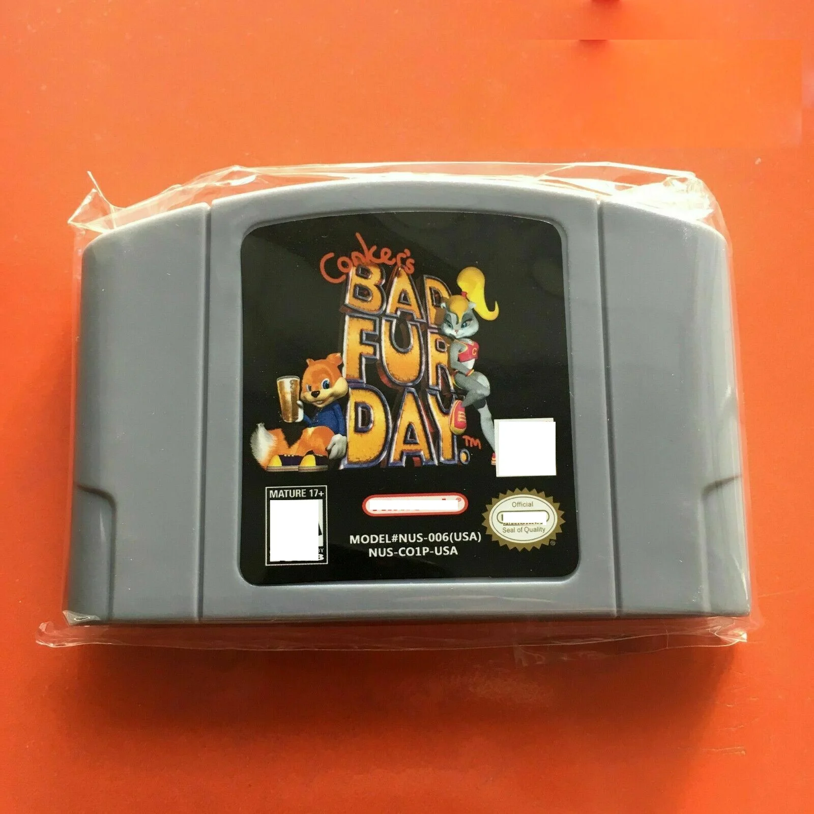 

free shipping Conkers Conker's Bad Fur Day Video Game Cartridge Console Card For N64 64 NTSC/PAL, Colorful