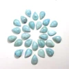 natural smooth larimar cab pear shape 7x10mm gemstone for making jewellery