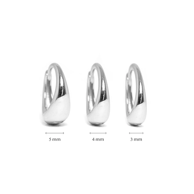 

s925 sterling silver simple fashion classic glossy drop-shaped hoop earrings