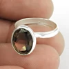 Light weight silver rings 925 sterling silver smoky quartz ring handmade jewelry manufacturer indian silver jewelry