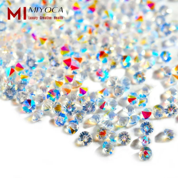 

MIYOCA 14400PCS Mini 1.1mm Rhinestones Iridescent Crystals Long Lasting AB Nail Art Rhinestones for Nails Beauty Decoration