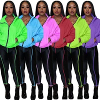 

Custom Latest Design 2 Piece Set Long Sleeve Cropped Top Hoodie Sport Fitted Women Plain Tracksuit