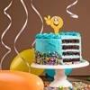 Paper Cake Topper HAPPY BIRTHDAY Emoji Cartoon Yellow Colour