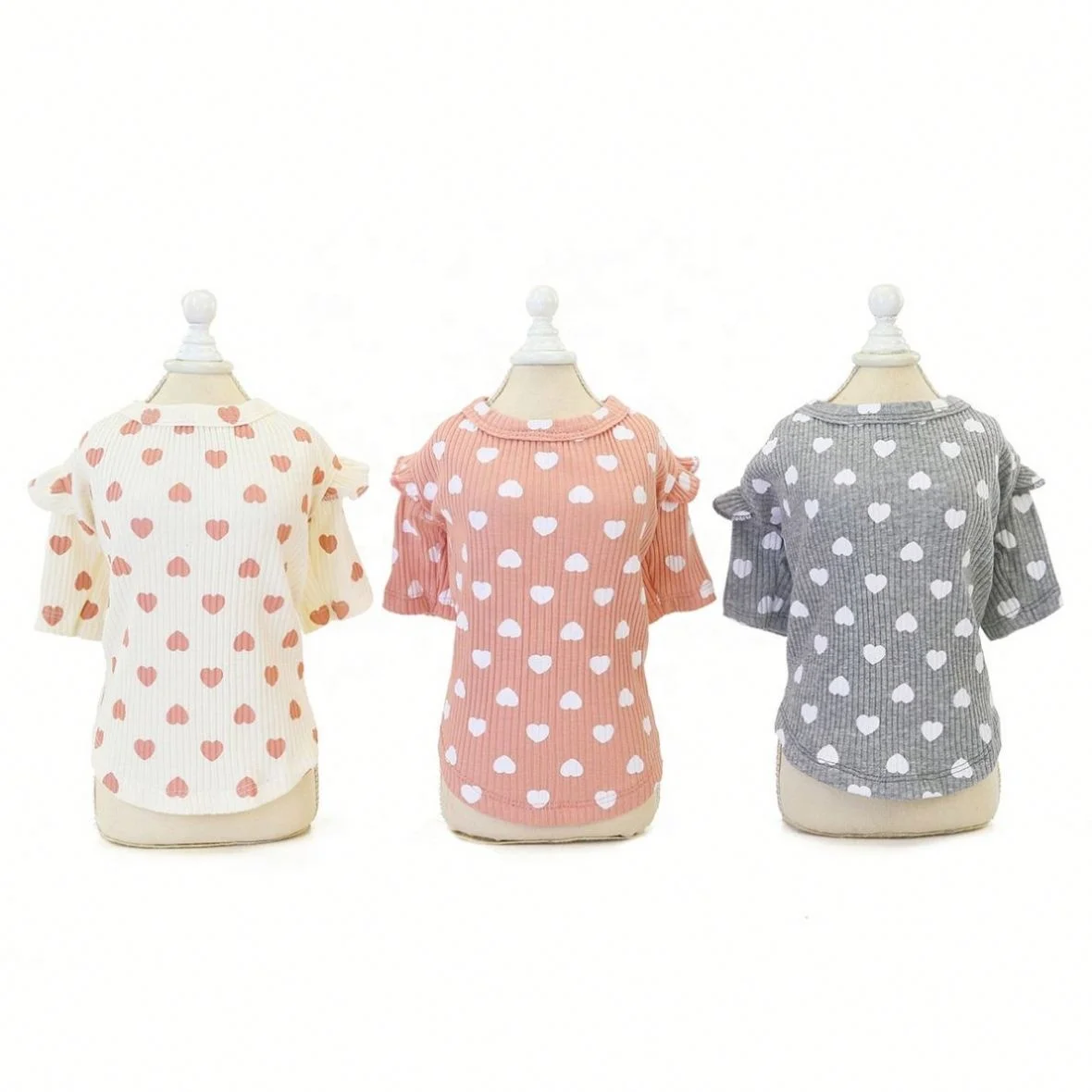 

Girl Baby Pet Love Style Bottom Shirt Dog T-Shirt Lace Leaf Clothes Summer, Picture