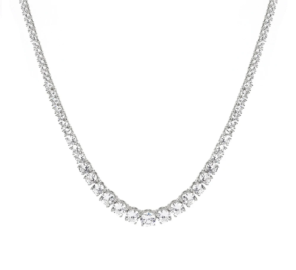 

Round New Hip Hop 8mm Pink Zircon Tennis Chain 18K Gold Plated Necklace For Women