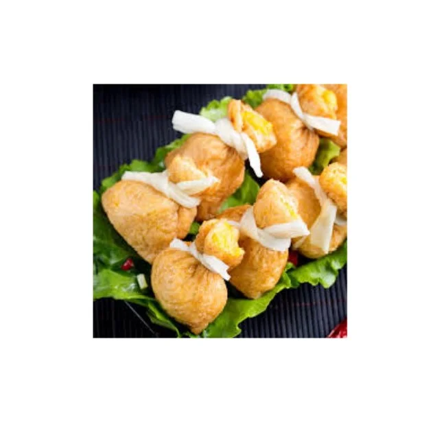 
Bean Curd Skin Pouch with Surimi and Flying Fish Roe Filling Chinese Steamboat Hot Pot Lucky Bag Frozen Food 160G 