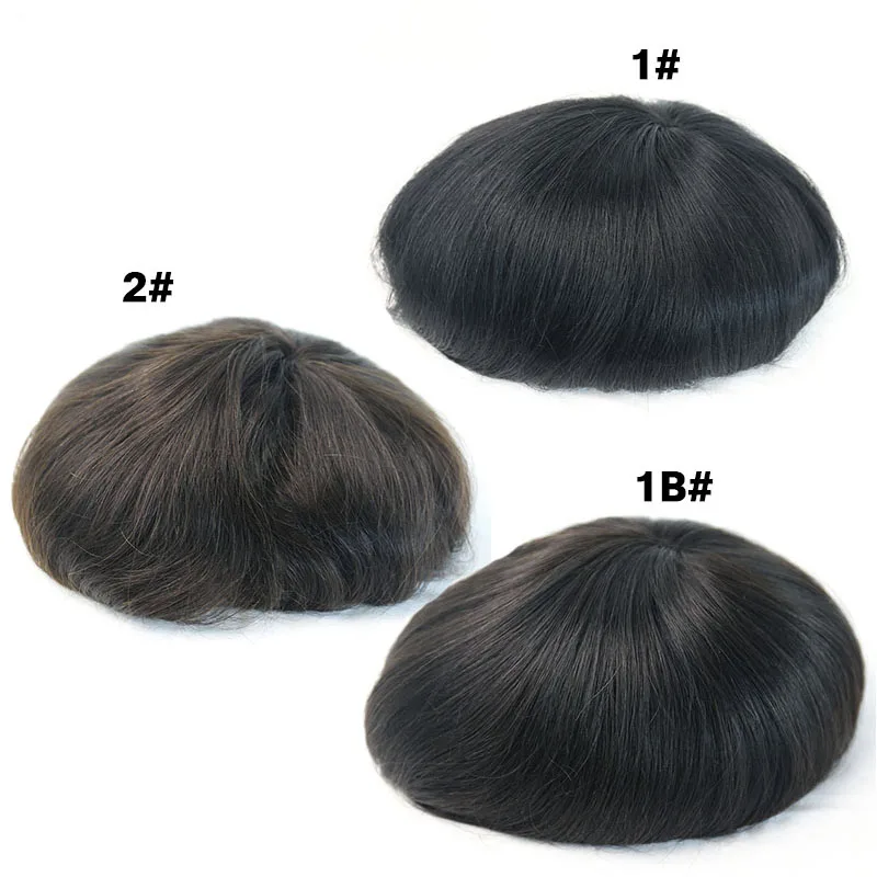 

Pu V-loop Man Hair Wig Natural Look Toupee Best Selling Super Thin Skin Human Hair Toupee Indian Remy hair men wig toupee