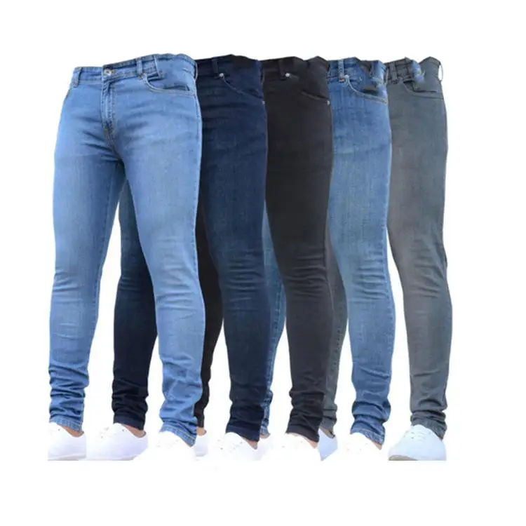 

New Fashion Men's Street Style Destroyed Badge Denim Pants Art Patches Skinny Biker Blue Jeans Slim Trousers For Men