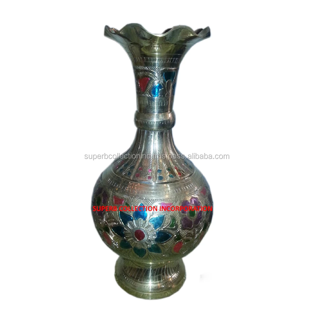 Luxury Mirror Polish Hand Engraved Drawing Room Flower Pot For Sale