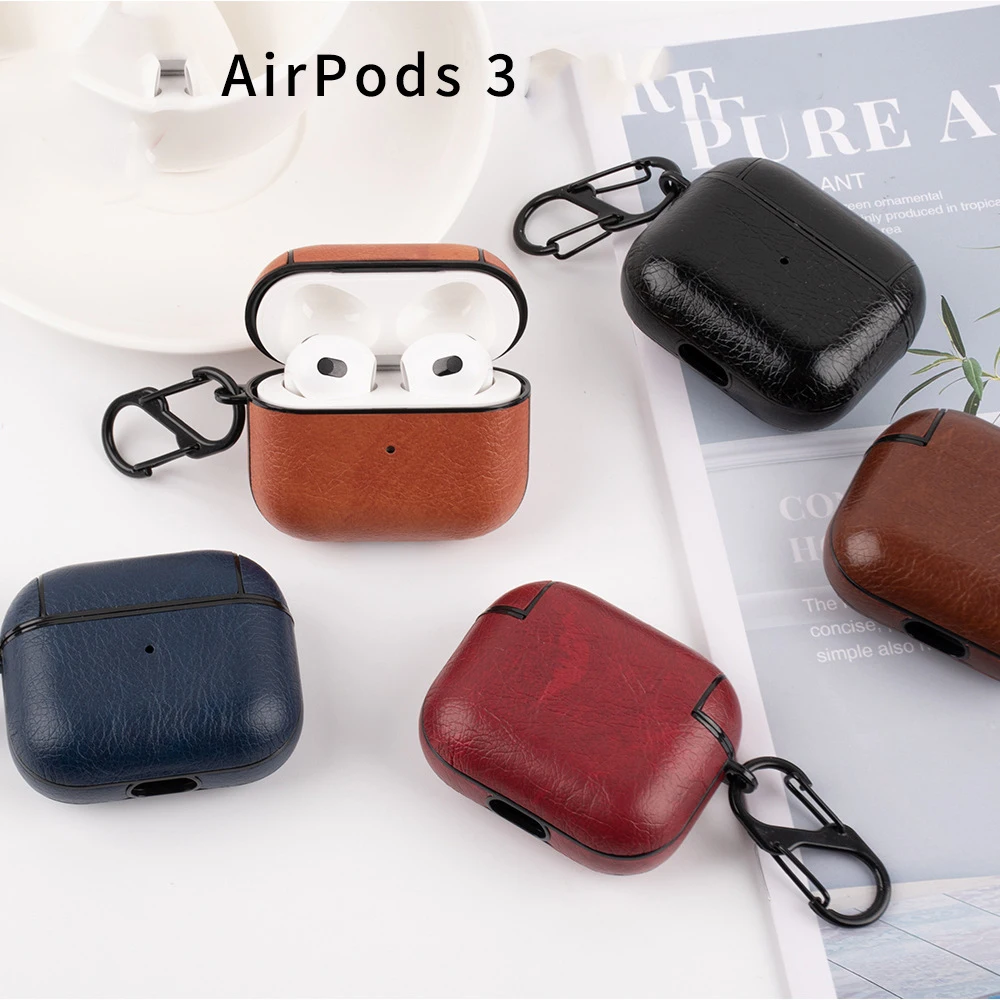

Suitable for airpods 2 Case luxury leather wireless headset protective shell 1 airpods Pro case 3 protective cover full-cover, Multi colors