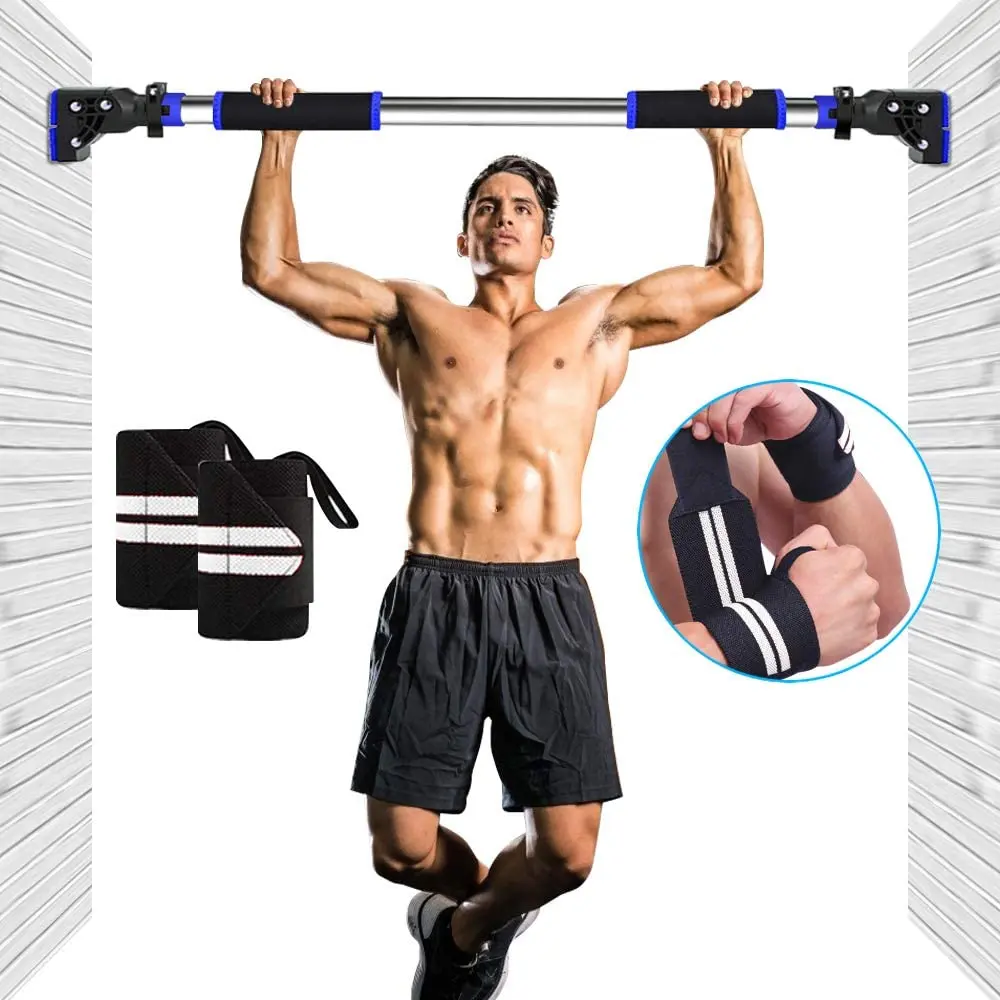 
Pull Up Bar No Screw Installation Doorway Chin up Bar Adjustable Width Locking Mechanism Fitness Workout Bar Home Gym Equipment 
