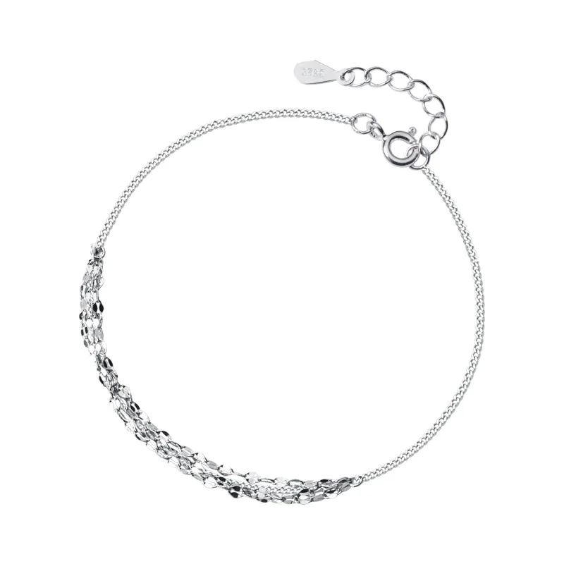 

B1340 Hot Items Silver Jewelry Silver 925 Plated Rose Gold Multi Layer Bracelet