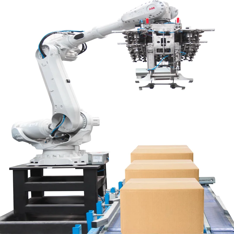 
Fully Robotic Palletizer for Box Carton , Bag , Pet , Bottle , Carboy , Demijohn , Glass Bottle , Gallon , Thread Bobbin 