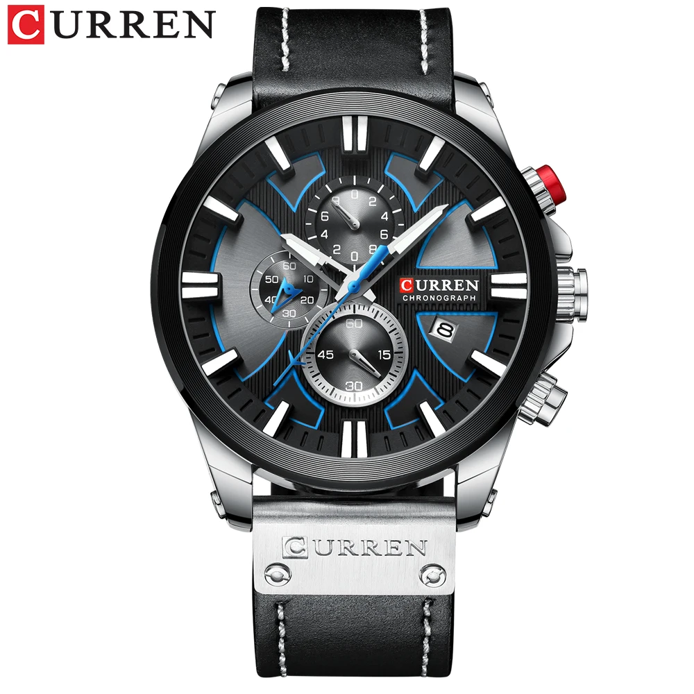 

CURREN 8346 Watch Chronograph Sport Mens Watches Quartz Clock Leather Male Wristwatch Relogio Masculino Fashion Gift for Men