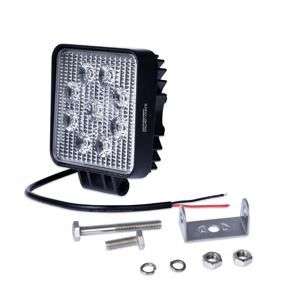 
Super bright 27W led work lamp square round 27w led working light offroad 
