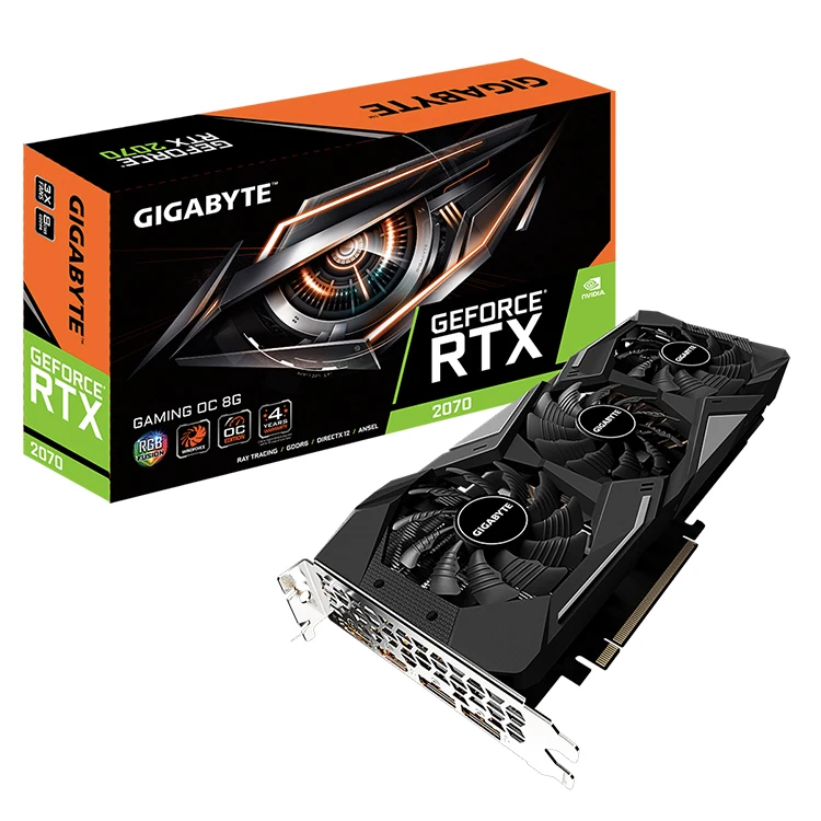 

GIGABYTE NVIDIA GeForce RTX 2070 GAMING OC 8G 3X Graphics Card with Alternate Spinning Fans Video Card (GV-N2070GAMING OC-8GC)