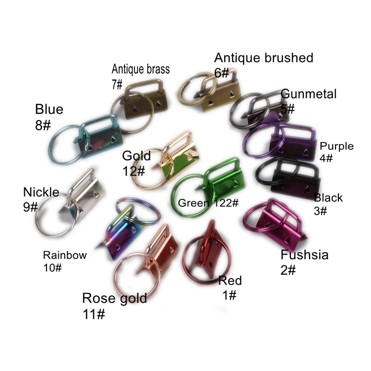 

Wholesale Metal Keychain  Various Colors Key Fob Hardware With Split Key Fob Ring, As picture