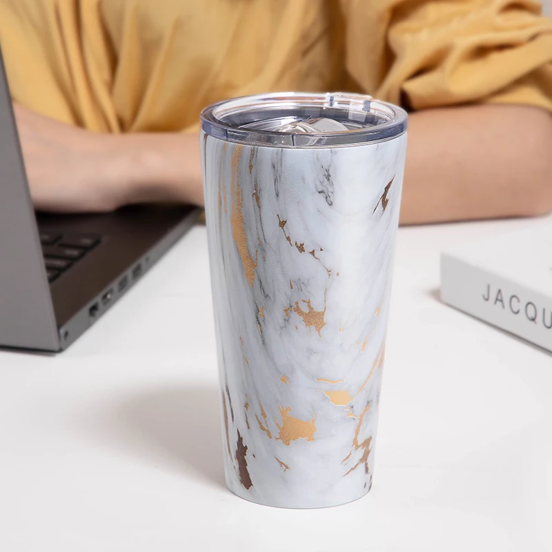 

Stainless Double Wall Tumbler Marble Designs Reusable Tumbler Wholesale Price, Grey,gold,red,green