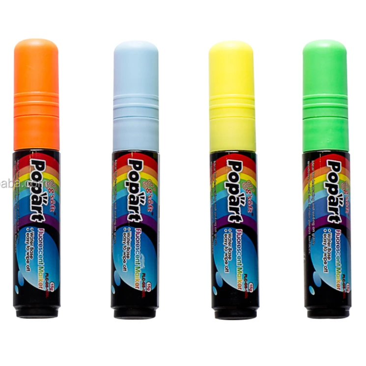 

Popart Hot selling Fluorescent Ink Water Based Erasable glass Chalk Pen