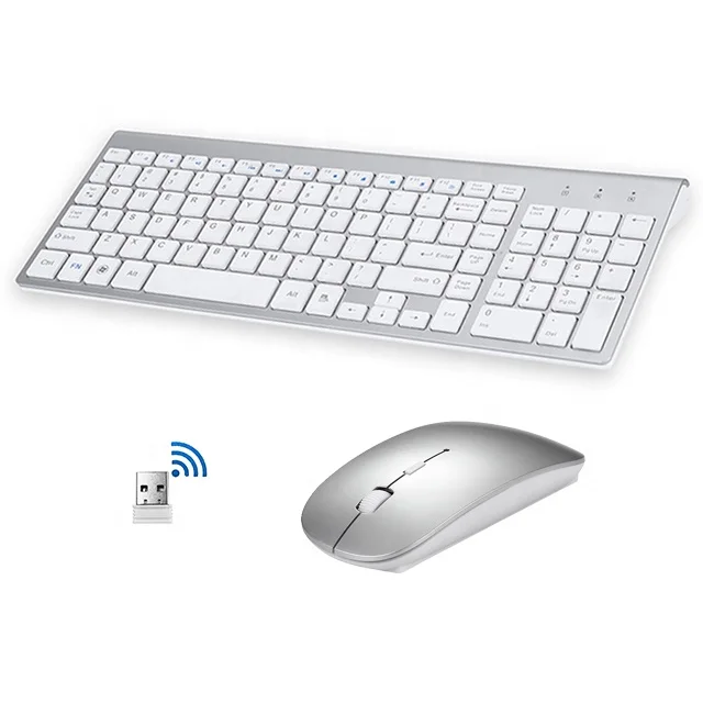 

Factory Price Mini Multimedia Full-size 2.4G Wireless Silent Keyboard Mouse Combo Set For Notebook Laptop PC