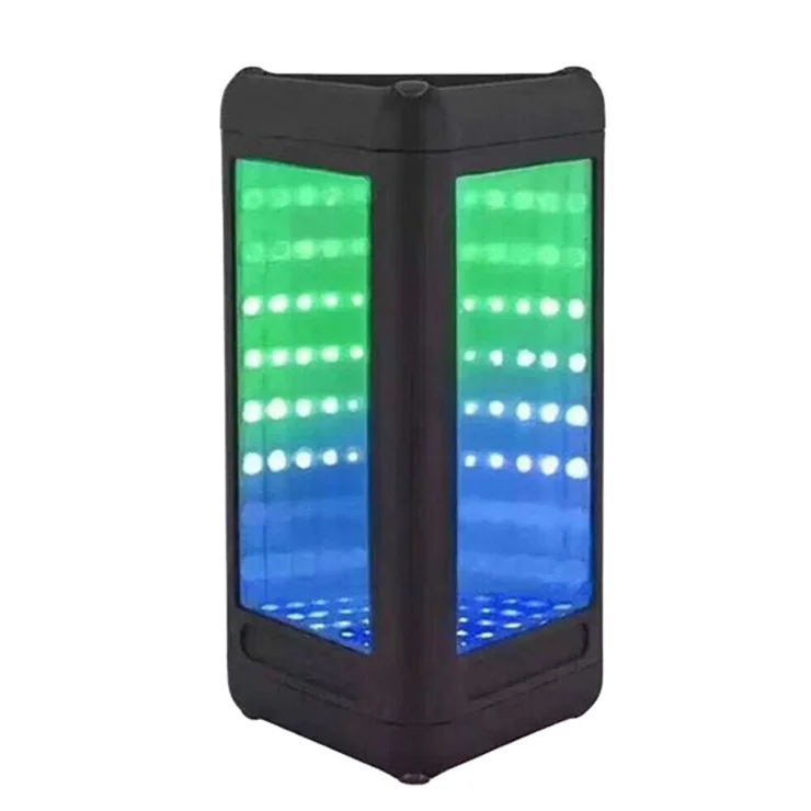 

New Design Outdoor Colorful 3D Triangular Tunnel Deep Subwoofer Stereo Bluetooth Speaker, Black