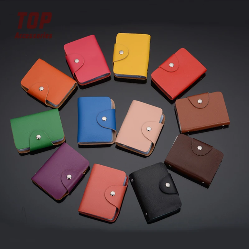 

Hot Sale Leather ATM Credit Card Holders Leather Button Card Holders