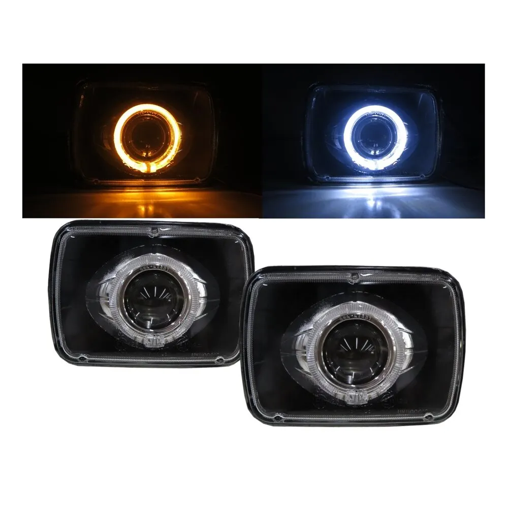 

G10/G20/G30 96-02 VAN Guide LED Angel-Eye Projector Headlight BK for Chevy LHD