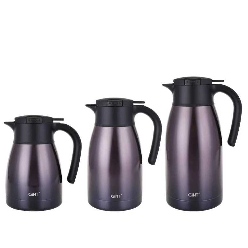 

vacuum flask handle outdoor beer coffee tea factory Double wall pump coffee pot stainless steel vacuum thermos flask