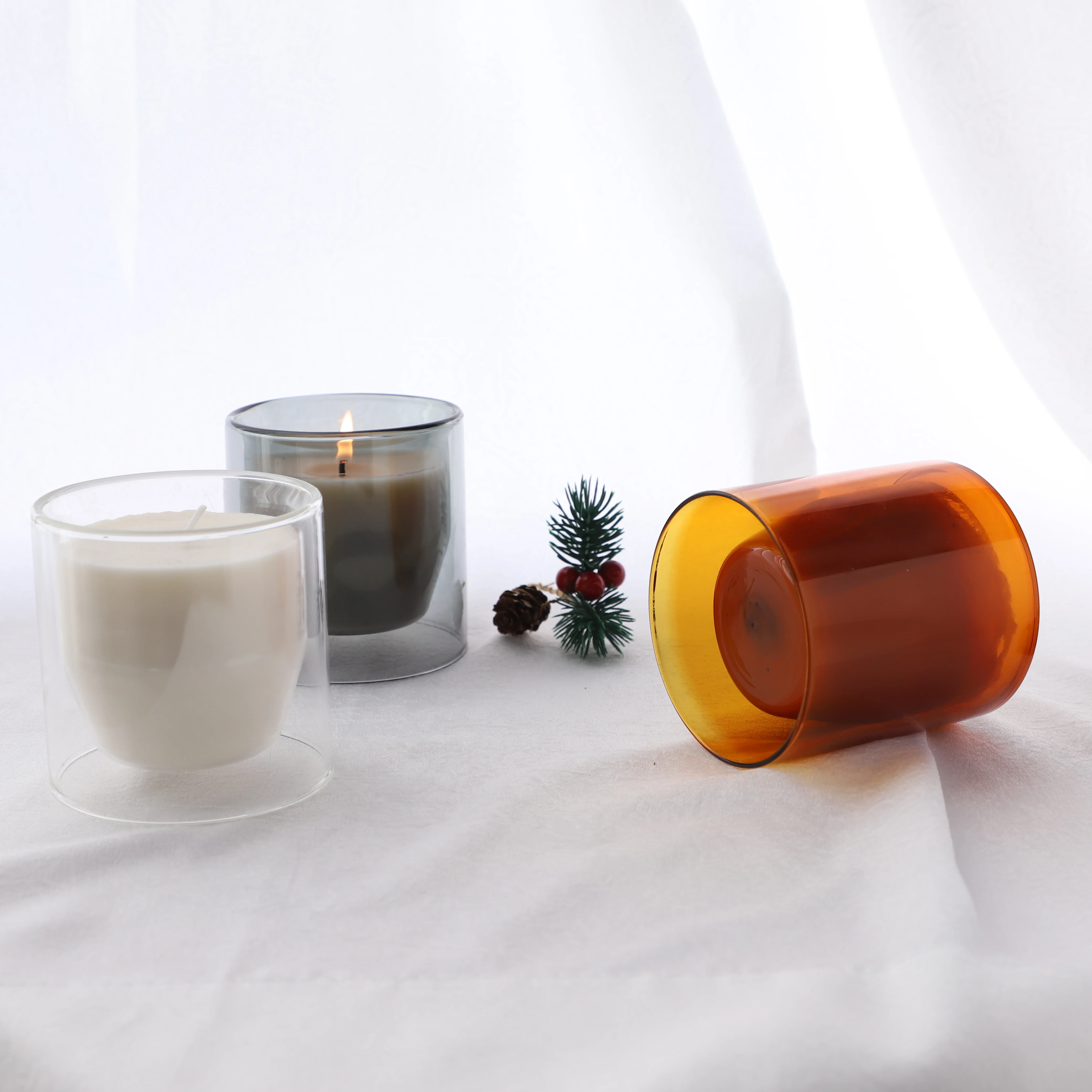 

Wholesale luxury glass jar scented soy wax candle cups for weddings and parties
