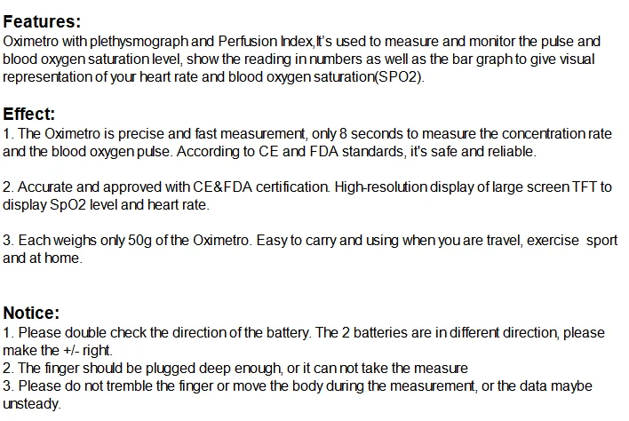 Certified Oxygen Saturation Detector SPO2 TFT Digital Display Fingertip Cheap Finger Pulse Oximete Manufacturer