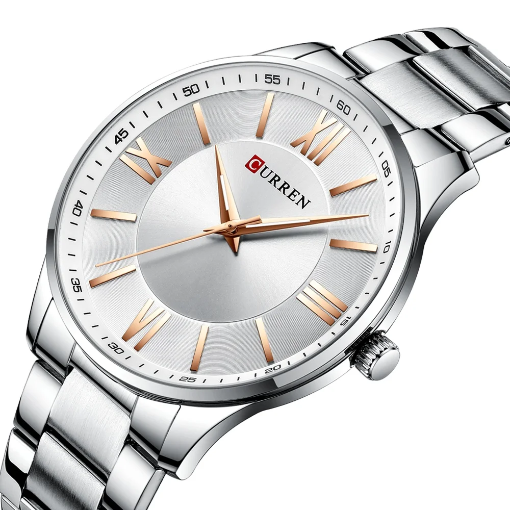 

CURREN 8383 Stainless Steel Mens Watches New Simple and Classic Quartz Business Watch Thin Clock for Men 2020