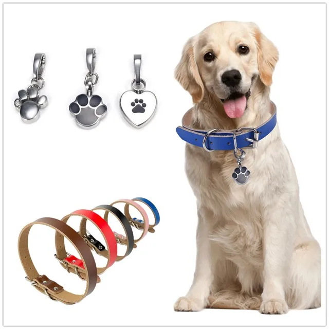 

Magnetic Care Personalized Hyperallergenic ID Tags Genuine Luxury Leather Pet collars for Small Medium Large Dogs
