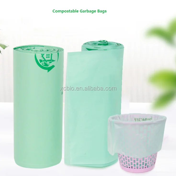 Sustainable Compostable  Plastic Garbage Bags Bolsas Biodegradable PLA Trash BagCornstarch Bin Liner