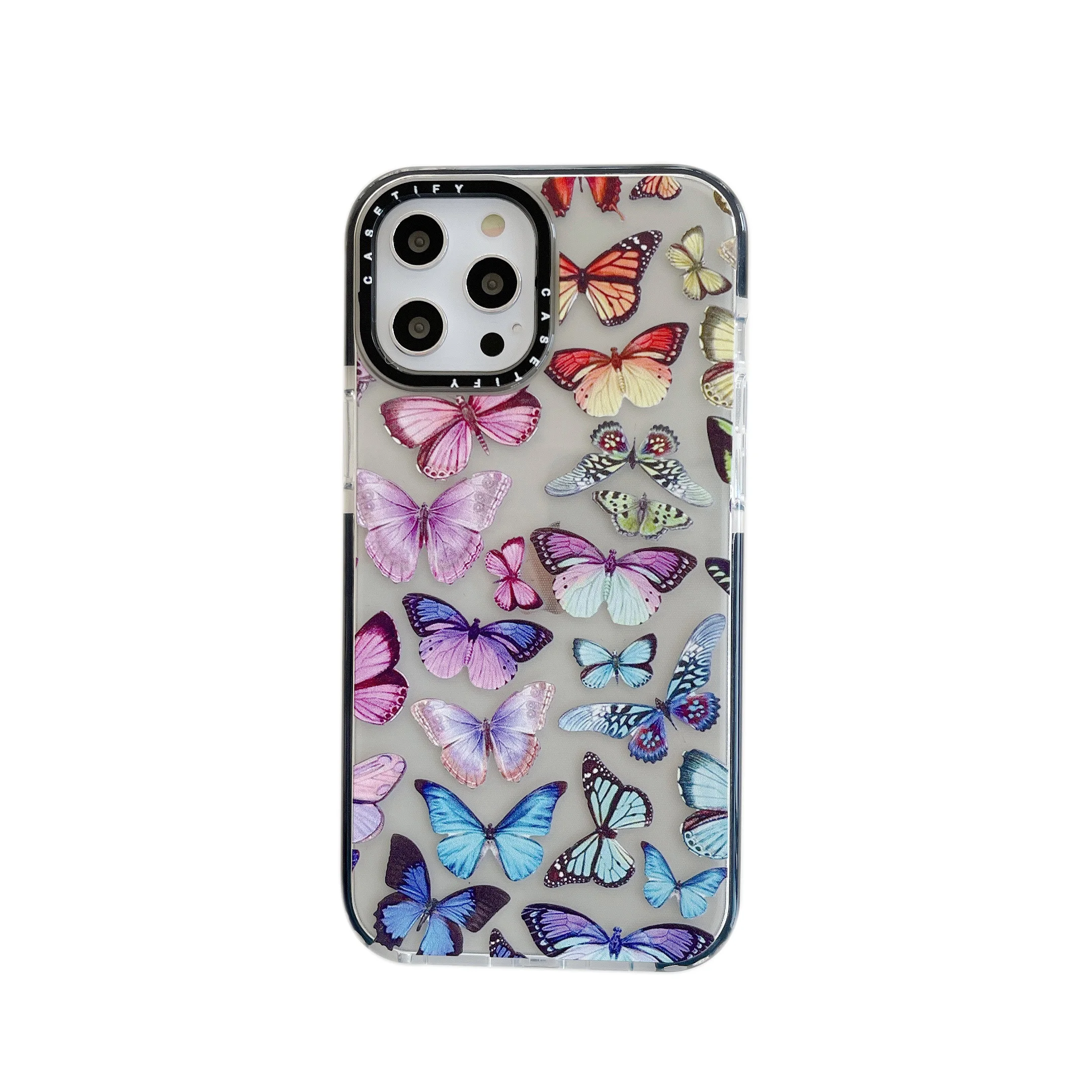 

Hot Selling Butterfly Clear Promotional Transparent Tpu Phone Shockproof Protective Cases For iPhone 7 8 plus xr 11 12 pro max