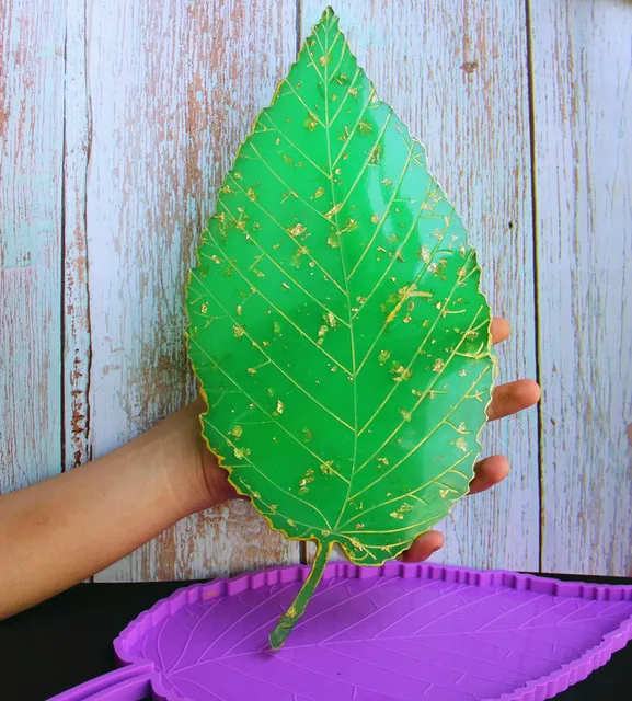 

R291 DIY Plants Leaf Shape Resin Pouring Mould Coaster Giant Leaf Tray Silicone Mold, Stocked / cusomized