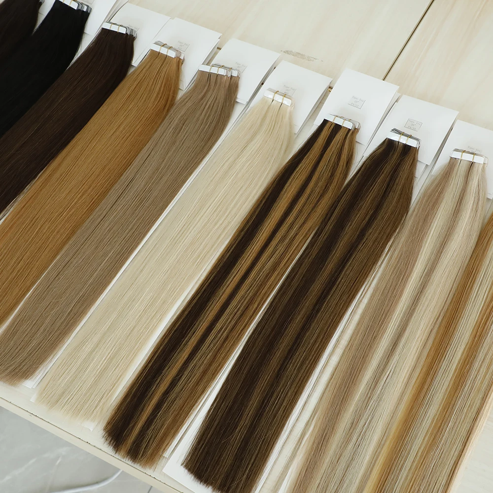 

30% OFF Wholesale Russian Remy Tape Hair Extensions Double Drawn Tape In Hair Extensions Virgin Human Tape Hair